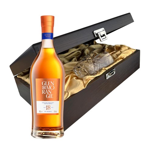 Glenmorangie 18 Year Old Single Malt Whisky In Luxury Box With Royal Scot Glass